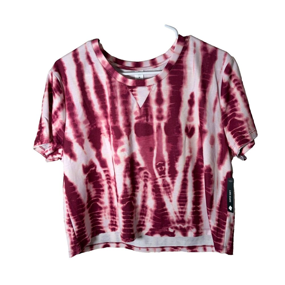 Nanette Lepore T-Shirt Women's Medium Cropped Tie Dye Short Sleeve Crew Neck